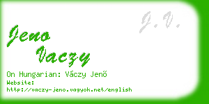 jeno vaczy business card