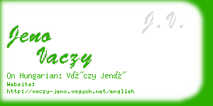 jeno vaczy business card